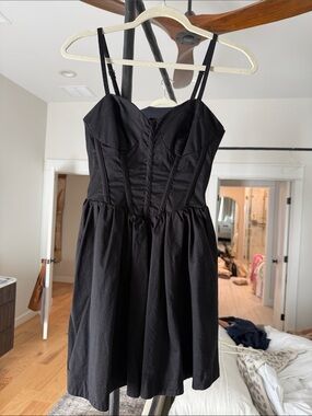 Steve Madden Black Strappy Sweetheart Mini Dress